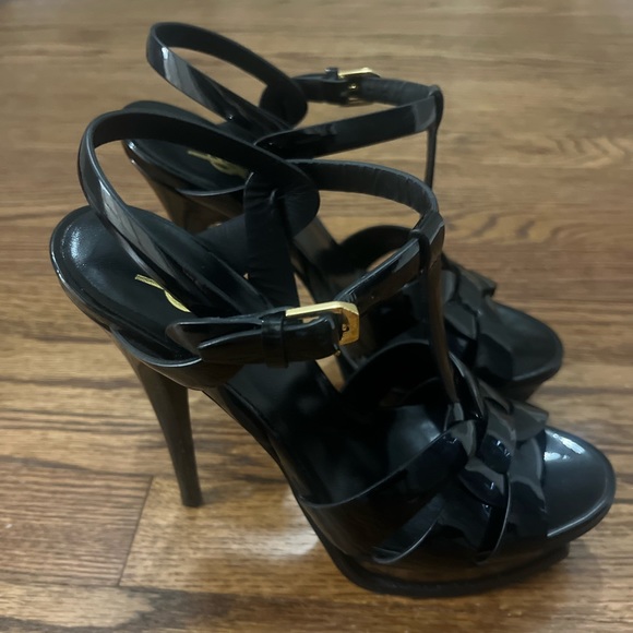 Saint Laurent Tribute T-Strap Platform Sandal - Picture 4 of 13